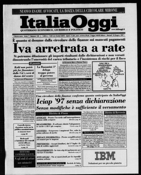 Italia oggi : quotidiano di economia finanza e politica